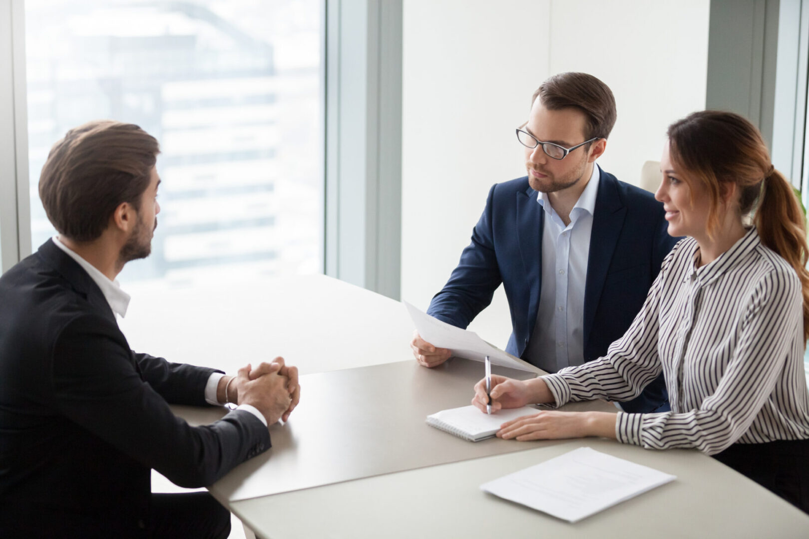 Interview in modern office setting