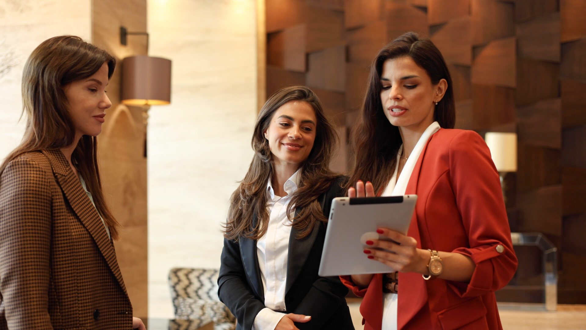 Professional women in office discussion