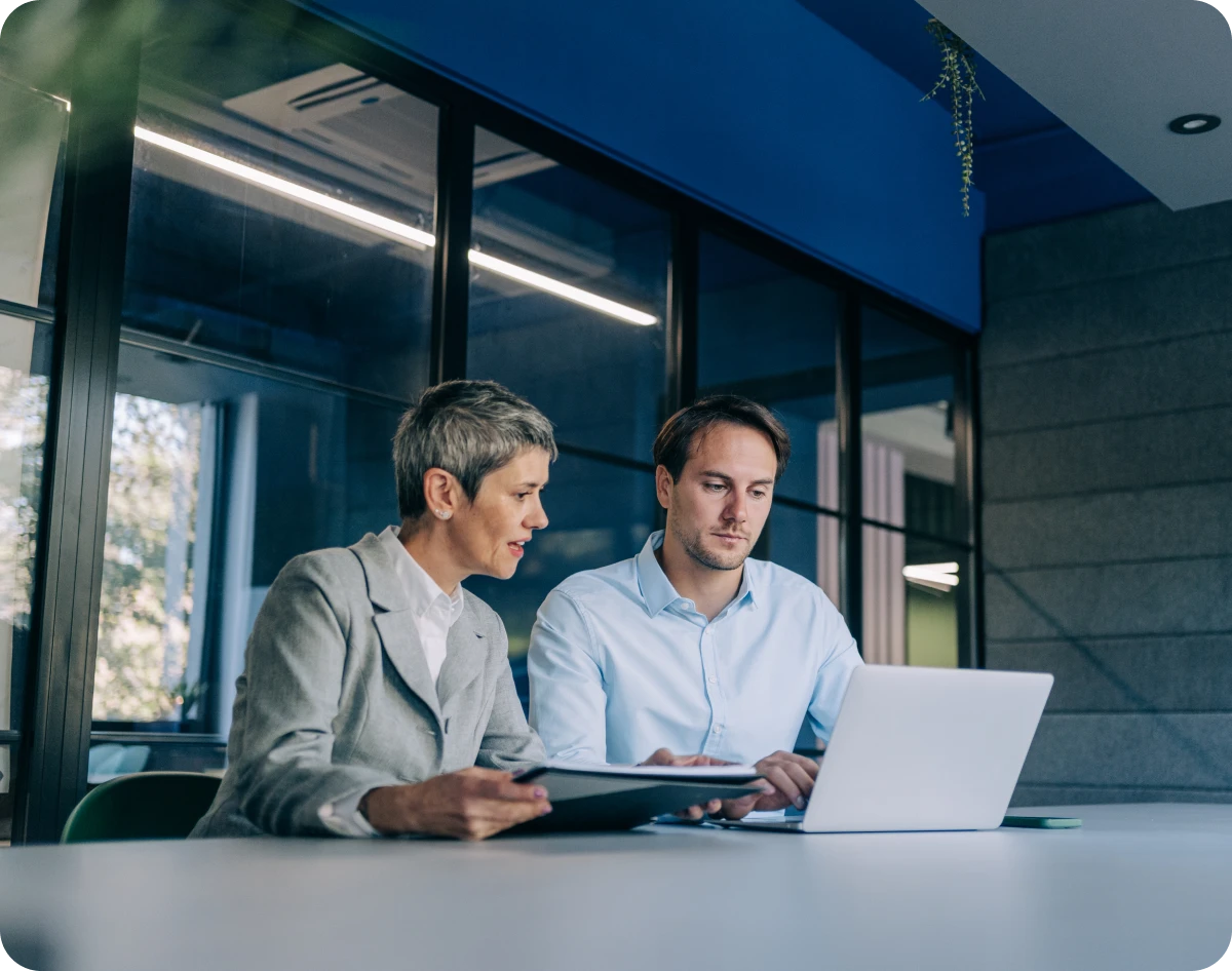 Professional collaboration in office setting
