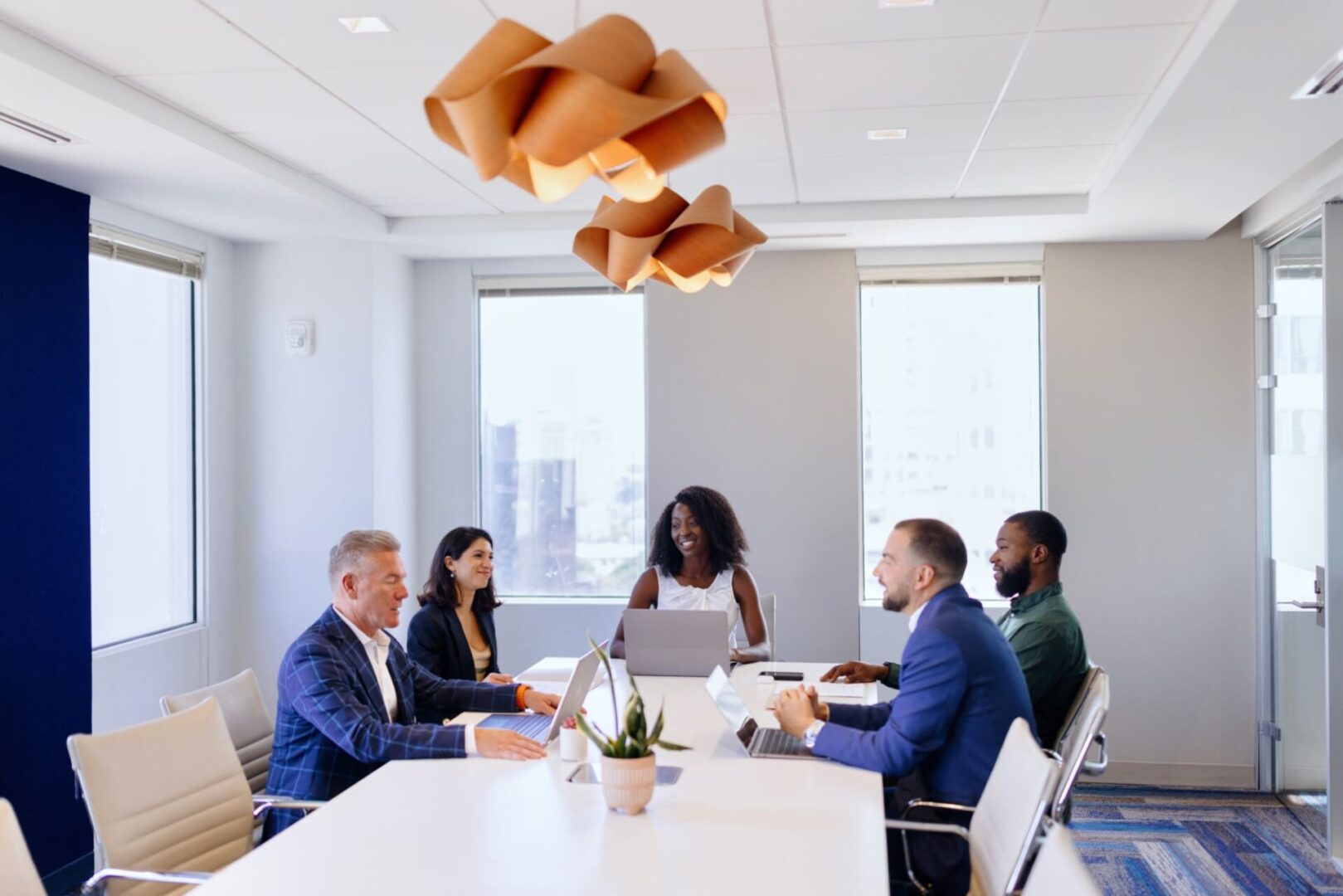 Business meeting in modern conference room
