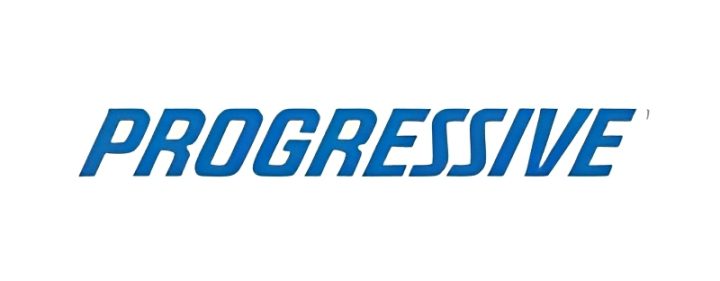 Progressive brand name in blue letters