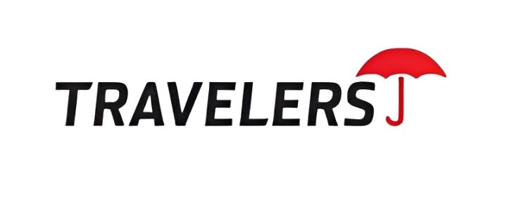 Travelers logo with red umbrella